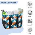 thumbnail image 5 of Abstract Overlapping Circles Reusable Grocery Bags with Handle Side Pocket Waterproof Shopping Portable Tote, 5 of 8