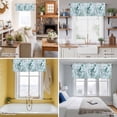 thumbnail image 5 of Coastal Octopus Kitchen Curtain Valances for Windows Farmhouse Short Curtains, Cyan Nautical Fish Shells Seaweeds Rod Pocket Valance Curtain for Bedroom Cafe Living Room 42"x18", 5 of 8