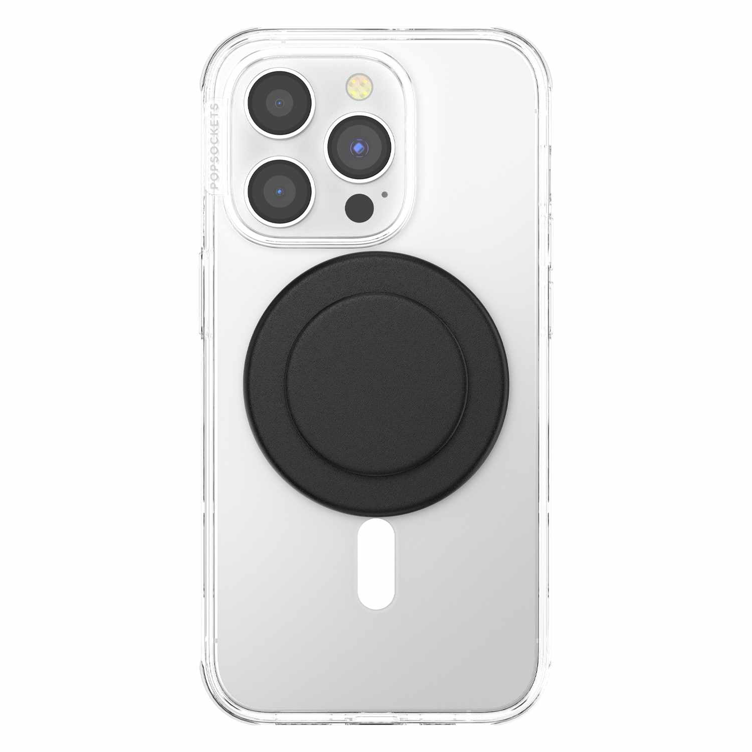 PopSockets PopGrip pour MagSafe Rond avec Anneau Adaptateur Noir