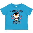 thumbnail image 3 of Inktastic I Love My Mom with Cute Penguin and Hearts Girls Toddler T-Shirt, 3 of 5