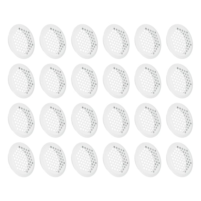 Cubierta de ventilación circular de 24 piezas, ventilación de sofit de 53 mm/2.1", cubierta de ventilación de sofit de acero inoxidable blanca