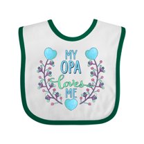 Inktastic My Opa Loves Me with Flowers and Hearts Boys or Girls Baby Bib