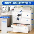 thumbnail image 3 of Riflevault 3-Drawer Lateral File Cabinet with Lock, White Steel Office Filing Cabinet for Letter, Legal, A4 Documents, 330 lbs Capacity, 3 of 7