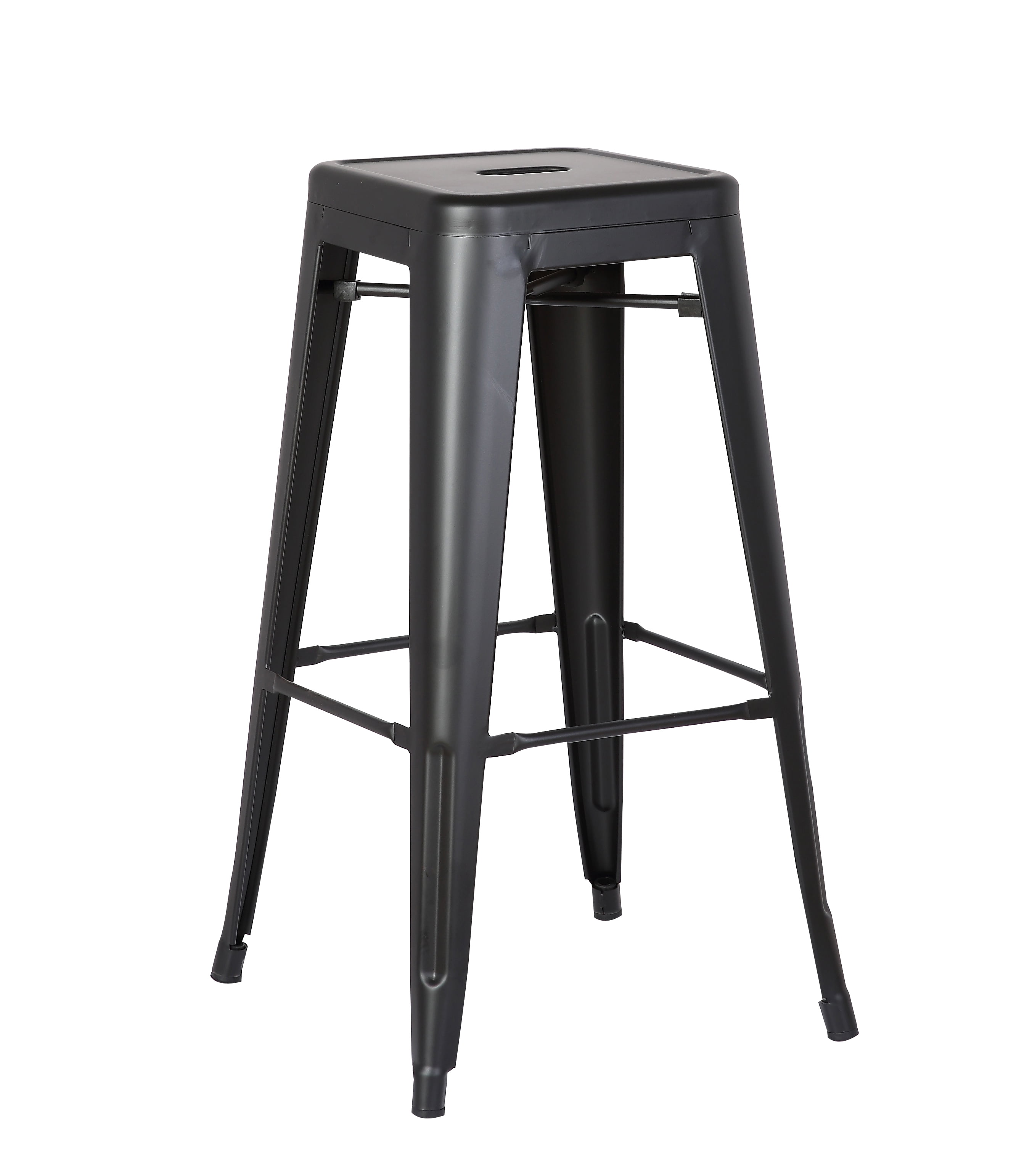 AC Pacific Industrial 30 inch Backless Metal Bar Stools in Matte Black Set of 4