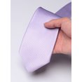 thumbnail image 5 of Yongchuantie Men's 3.15" Necktie Light Purple Striped Solid Color  8CM Wide Version Tie+Gift Box, 5 of 8