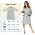 thumbnail image 4 of Catalonia Women's Towel Bathrobes, Lightweight Cotton Waffle Full-Length Cloth Robe,Soft Absorbent Robes Home Hotel Spa Long Sleeves Robe,Gray Ash,XL, 4 of 8