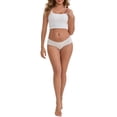 thumbnail image 2 of INSPIRE CHIC Women's Flower Print Mid-Waisted Full Coverage Briefs Elastic Comfortable Breathable Cotton Underwear M Light Yellow, 2 of 5