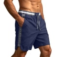 thumbnail image 3 of Men's Cotton Drawstring Shorts Pockets Solid Color Side Shorts Summer Shorts Loose With Pockets Straight Leg Comfortable Casual Everyday Outdoor Vacation Shorts, 3 of 6