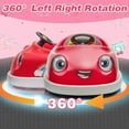 thumbnail image 6 of Kids Bumper Car 12V Ride on Toy for 3-5 Years Old with Pushrod and Dinner Plate, USB, Music, Rocking Horse Mode, Anti-Collision Bumper Car Ride on, Red, 6 of 10