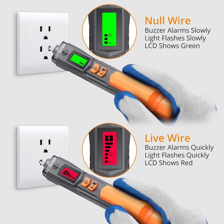 Dual Range AC Voltage Tester – 12V/48V-1000V, Live/Null Wire Tester With LCD Display, Buzzer, Wire Breakpoint Finder, For Automotive & Electrical Work