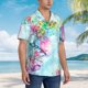 thumbnail image 3 of Balery Dragonfly Floral Camisas hawaianas de manga corta para hombre, camisas playeras de corte holgado, camisas de vacaciones con botones,3X-Large, 3 of 7