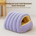 thumbnail image 5 of Removable and Washable Winter Closed-Off Cat Bed, Warm Foldable Secure Pet Nest, Comfortable Warm Secure Snuggle Hut, for Indoor Cats and Small Dogs (Purple, L(22.4 * 14.6 * 11 in)), 5 of 8