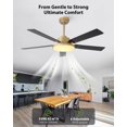 thumbnail image 2 of Ventilador de techo Vaczon de 52" negro y dorado con luz LED, 6 velocidades, 2 of 9