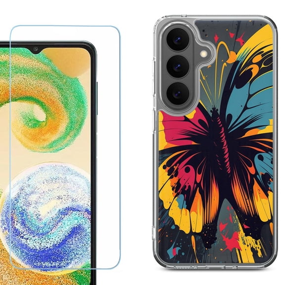 Phone Case for Samsung Galaxy A37 5G, with Screen Protector, by OneToughShield - Abstract Butterfly