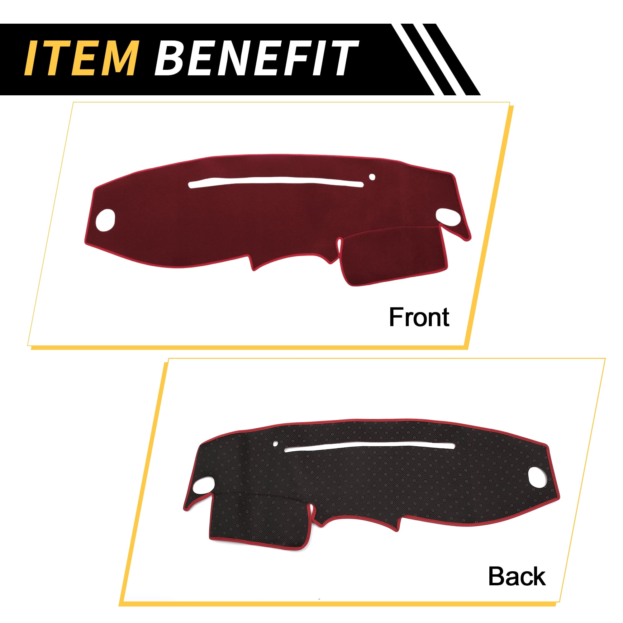 Unique Bargains Dash Cover for Ford for Ranger 1995-2011 Dash Board Mat Non-Slip Dash Cover Mat Pad Polyester Center Console Dashboard Cover Pad Carpet Wine Red