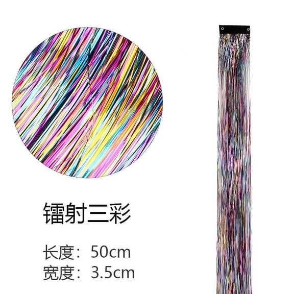 XmhyTop 8-Piece Multi-Color Glitter Hair Tinsel Clip Set, Heat-Resistant Sparkling Highlight Extensions, Festival, Party & Gift-Worthy Shiny Bling Hair Streaks for Women & Girls，Three colors