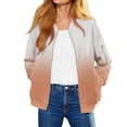 thumbnail image 2 of Women's Gradient Color Casual Windbreaker with Zippered Sleeve Pockets, Lightweight Soft Fabric Jacket for Daily Wear, Comfortable Outdoor Zipper Coat with Fashionable Ombre Design Orange S, 2 of 7