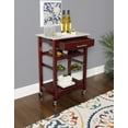 thumbnail image 6 of Linon Natalie Granite Top Rollng Kitchen Storage Cart in Wenge Brown Wood, 6 of 13