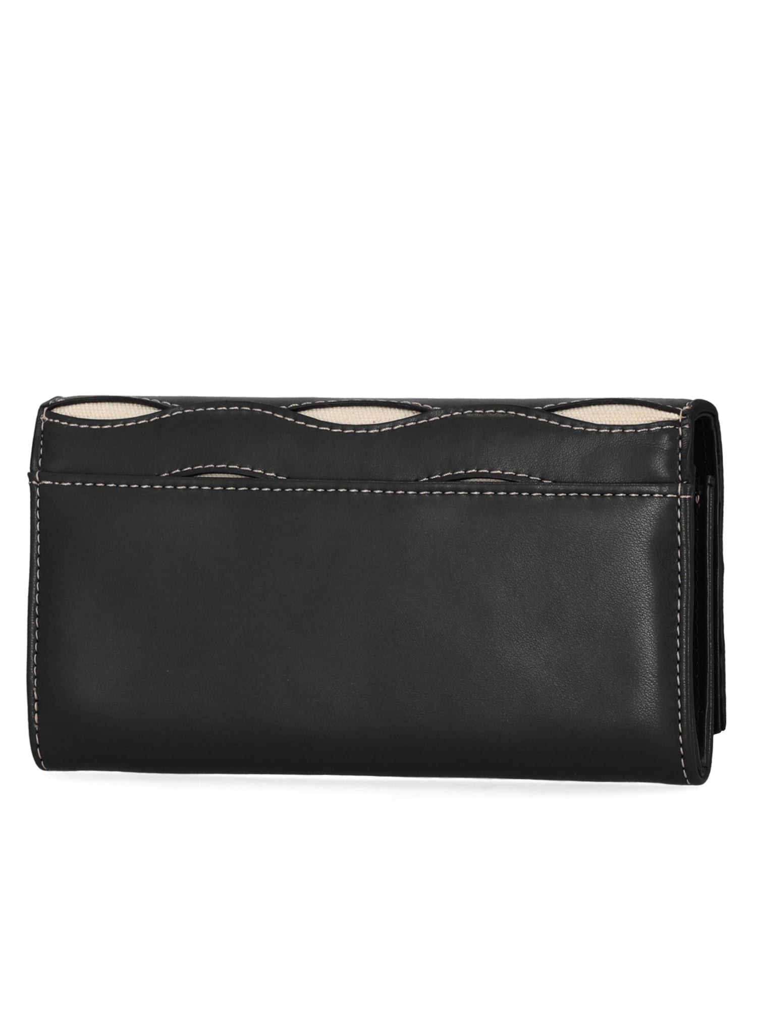 Free Assembly Women's Avery Cut Out Clutch Wallet, Black and Cream