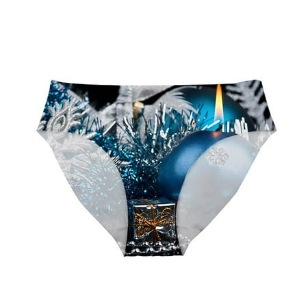 

Women s Christmas Printed Underwear Briefs Ice Silk Casual Comfortable Underwear Women s Underwear