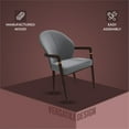 thumbnail image 6 of LeisureMod Dining Chair in Leather Upholstery Kitchen Chair Ergonomic Armchair with Rubberwood Base and Gold Accents Padded Seat and Back for Modern Home and Office Opaline Series in Grey, 6 of 10