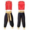 thumbnail image 2 of Disfraz de príncipe árabe para hombre, disfraz mítico de Aladino, Halloween, Carnaval, fiesta de Cosplay, chaleco con adornos de lentejuelas y pantalones con cinturón, 2 of 4