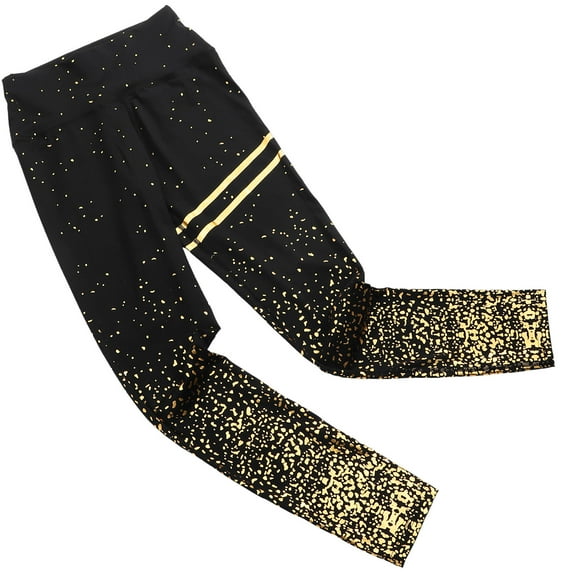 PTOOTP Women's Fitness Pants Black Polyester Comfortable Workout Leggings Activewear 1 Set