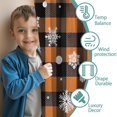 thumbnail image 3 of Blackout Kids Curtains,Orange and Black Plaid Christmas Snowflake Pattern Childrens Insulated Curtains Set Of 2,Bedroom Essentials,Toddler Room Decor 52"x84", 3 of 5