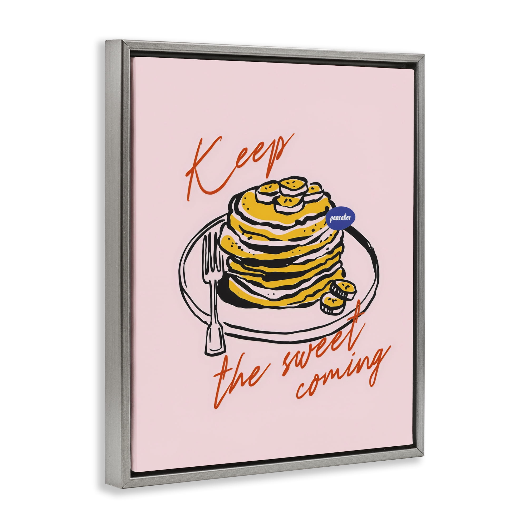 Stupell Industries Keep The Sweet Coming Gray Framed Floater Canvas Wall Art, design by The Prints Vibe