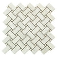 thumbnail image 2 of Splendor 11.81 in. x 11.81 in. Matte White Porcelain Mosaic Wall and Floor Tile (4.84 sq. ft./case) (5-pack), 2 of 6