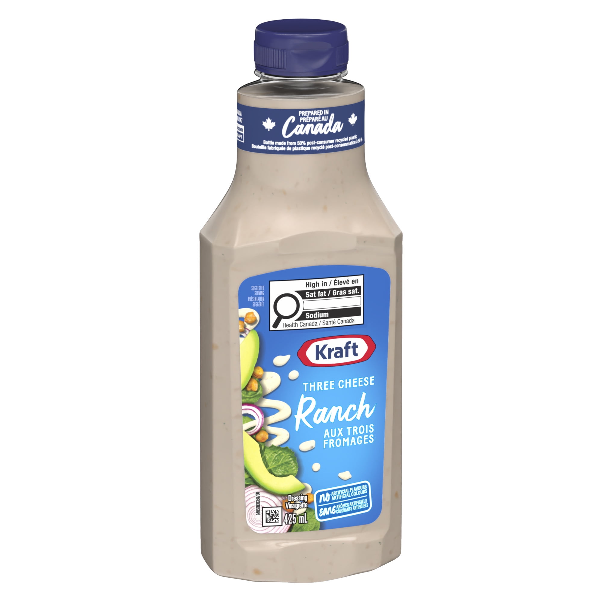 Kraft Three Cheese Ranch Salad Dressing, 425 mL Bottle