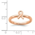 thumbnail image 5 of 925 Sterling Silver Stackable Expressions Rose Gold Awareness Ribbon Ring Size: 7; for Adults and Teens; for Women and Men, 5 of 5