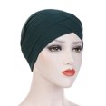 thumbnail image 2 of Clearance 2024!Baseball Caps Women Solid India Hat Muslim Ruffle Cancer Chemo Beanie Turban Wrap Scarf Cap, 2 of 2