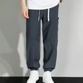 thumbnail image 6 of YABCSAZ Cargo Pants for Men Solid Color Casual Lightweight Drawstring Trousers Pants with Pockets, Relaxed Fit Stretch Long Pants for Workout, Jogging, Running, 6 of 8