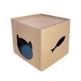 thumbnail image 2 of Cardboard Cat House With Scratching Board, Pet Cat Condo & Scratcher, Indoor Cat Furniture For Play & Rest, Cat Activity Center With Entrance Hole, 2 of 6