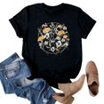 thumbnail image 4 of Ploknplq Plus Size Graphic Tees for Women,Shirts for Women,T Shirts for Women,Dandelion Graphic T Shirts Teen Cute Sunflower Print Tops,Graphic T-shirts,Beach Vacation Clothes for Women Black 1 M, 4 of 4