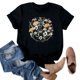 thumbnail image 4 of Ploknplq Plus Size Graphic Tees for Women,Shirts for Women,T Shirts for Women,Dandelion Graphic T Shirts Teen Cute Sunflower Print Tops,Graphic T-shirts,Beach Vacation Clothes for Women Black 1 M, 4 of 4
