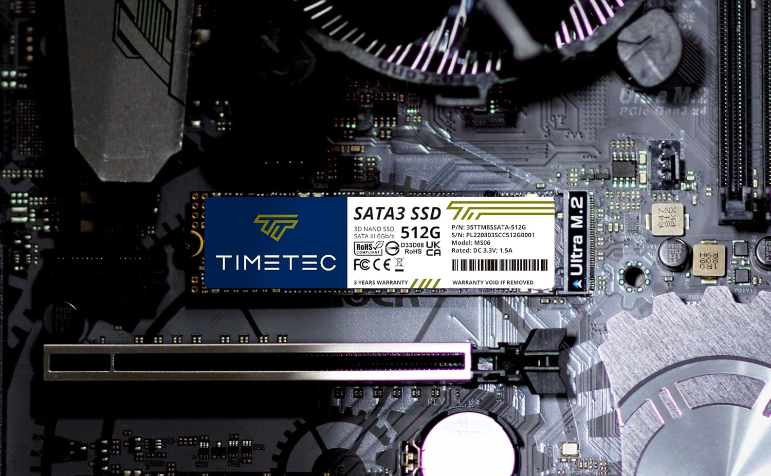 Timetec 512GB SSD 3D NAND TLC SATA III 6Gb/s M.2 2280 NGFF 256TBW Read Speed Up to 530MB/s SLC Cache Performance Boost Internal Solid State Drive (512GB)