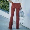 thumbnail image 5 of IDALL Corduroy Pants Women Women's Pants Yoga Pants Women Spring High Waist Slim Slim Bell Bottoms Corduroy Elastic Waist Pants Bell Bottom Jeans for Women Red M, 5 of 5