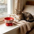 thumbnail image 2 of FEOLGEHLY Slow Feed Raised Dog Food Water Ceramic Bowl, Non Skid Cute Elevated Neck Protection Food Water Bowl for Small Dogs and Indoor Cats Household Pet Dining Bowl, 2 of 6