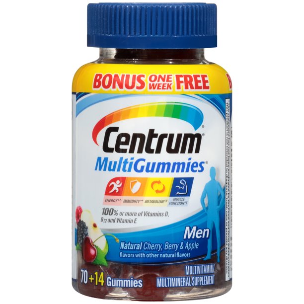 Centrum MultiGummies Men's Multivitamin Gummies, 84 Count