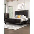 thumbnail image 3 of Queen Size Bed 2x Nightstands Espresso Panel Headboard Footboard 3pc Bedroom Set Contemporary Style, 3 of 10