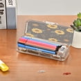 thumbnail image 7 of Plastic Pencil Box Large Capacity Pencil Boxes Clear Boxes with Snap-Tight Lid Stylish Office Supplies Storage Organizer Box Yellow Sunflower Pattern, 7 of 7
