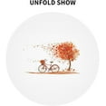 thumbnail image 5 of Autumn Tree Old Bike Round Tablecloth 60 Inch, Washable Polyester Table Cloth Cover, Water Resistant Spill Proof Table Cloth for Kitchen Holiday Dining Room Party Picnic Decor, 5 of 6