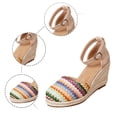 thumbnail image 5 of Win s Way Women's Heel Mary Jane Shoes Suede Round Toe Wide Width Platform Espadrilles Boho Summer, 5 of 9