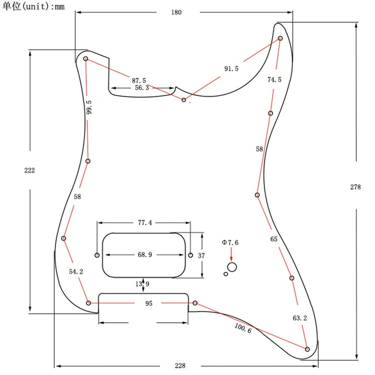 Guitar Pickguard One Humbucker White For Strat Electric Guitar Scratch Plate