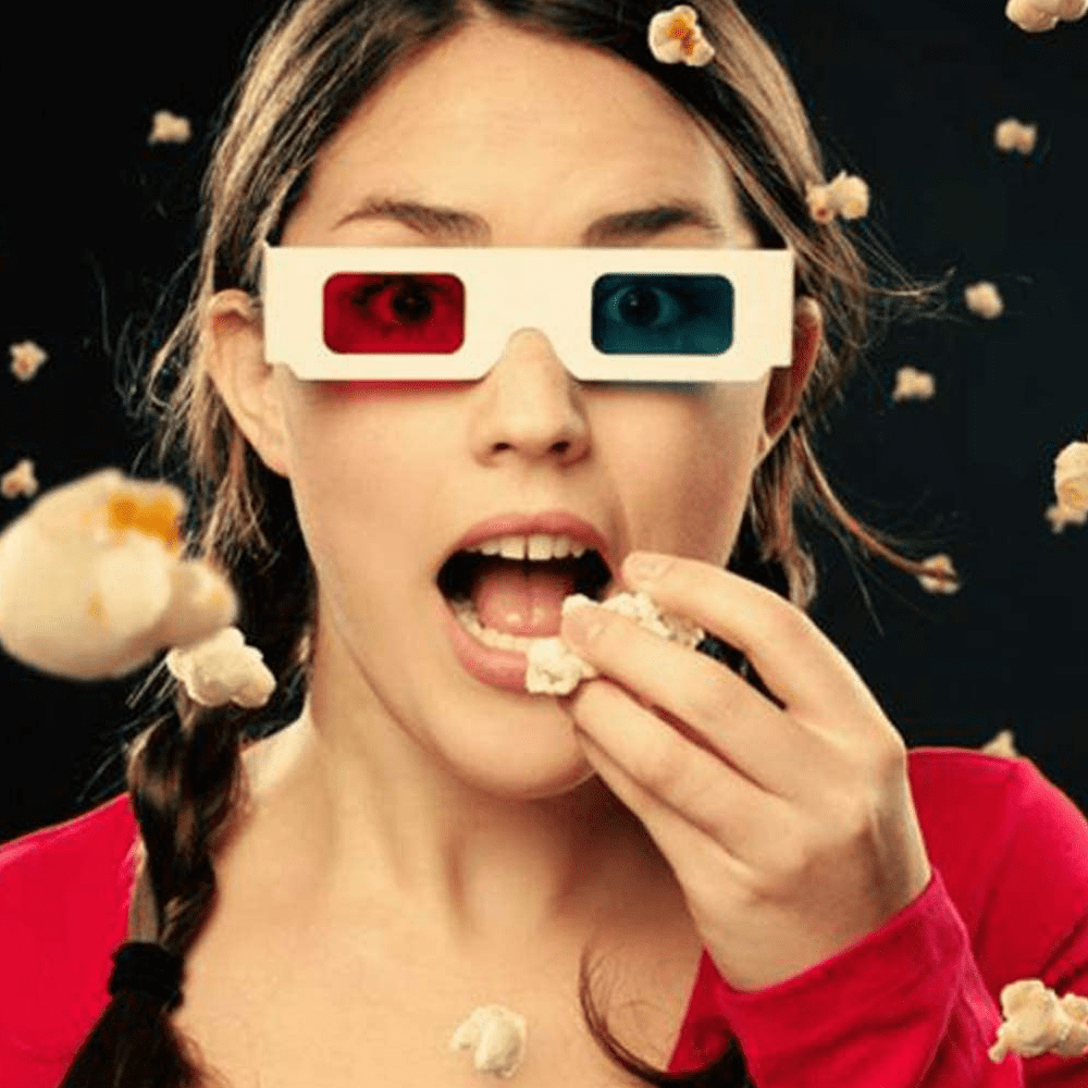 3D Paper Glasses, Red and Cyan Anaglyph, White Cardboard Frame,10