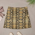 2025 Gold Python Snakeskin Skirt Female Animal Print Modern Mini Skirts ...