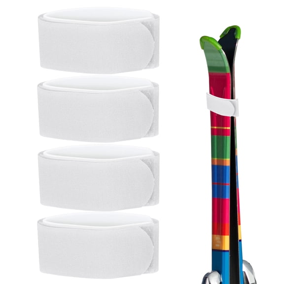 Uxcell Ski Fastener Straps [4Pcs] - Winter Sports Accessories Carrier Strap with Protective Pad - [White]