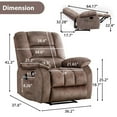 thumbnail image 6 of Bonzy Home 36'' Massage Recliner Chair with Heat and Vibration – Soft Fabric Manual Reclining Chair for Living Room and Bedroom – Camel, 6 of 9